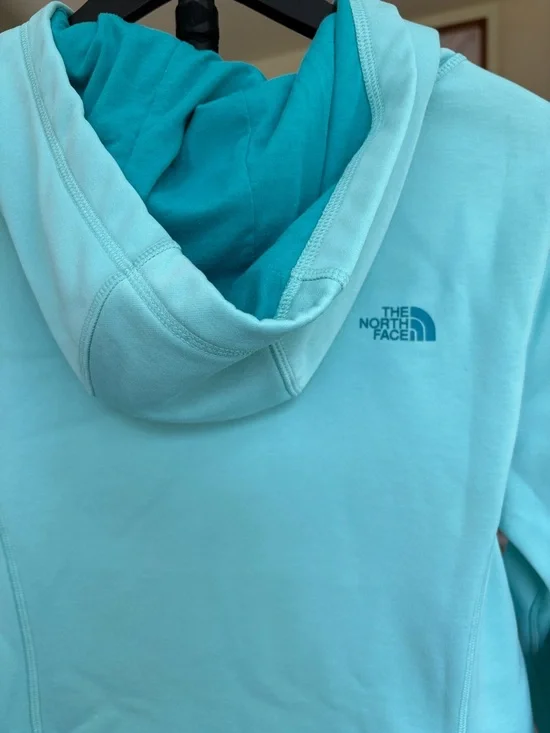 The North Face Women's L Teal Pullover Hoodie with Logo Good Condition - Picture 5 of 12